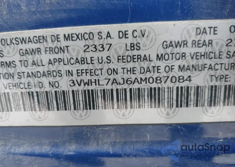 2010 Volkswagen Jetta Tdi Cup Edition z USA, uszkodzony, nr VIN 3VWHL7AJ6AM087084